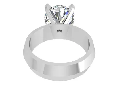 Round Solitaire Ring 3684 3D print model