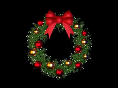 Christmas Wreath Low-poly 3D model purchase