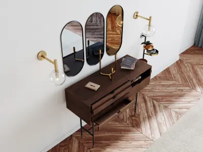 Console with decor set 3D model