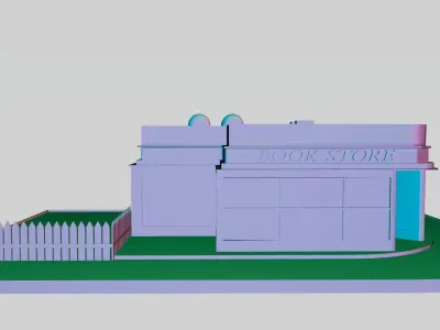 Low Poly Bookstore 3D Model  Modular  Game Ready  Free low-poly 3D model