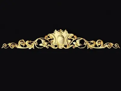 Central decor ornament for furniture 3D model 904