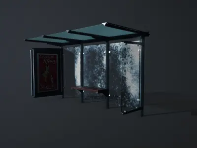 Bus stop Free low-poly 3D model
