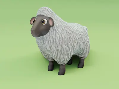 Sheep 3D Model toy Low-poly 3D model