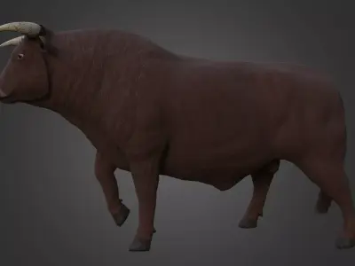 Cow Family Low-poly 3D model