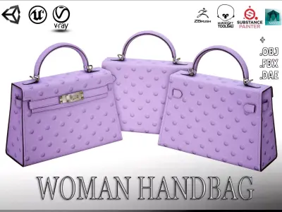 Woman Handbag Low-poly 3D model