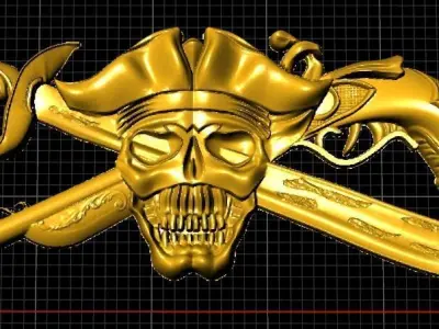Pirate skull 3D print model