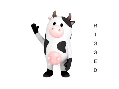Rigged Cow Character 3D model