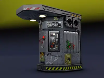 Futuristic Telephon Station 3D model