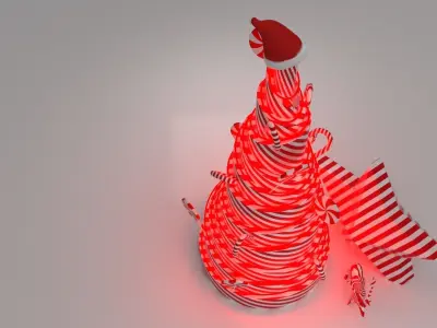 Lollipop Christmas Tree 3D model