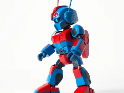 Retro Robot Model Pack for Animation and Games Low-poly 3D model