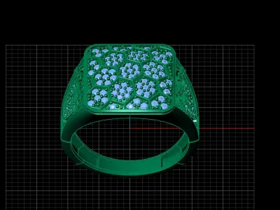 Print Ready STL 3DM  Gents Rings Diamond Men Ring  3D print model 172