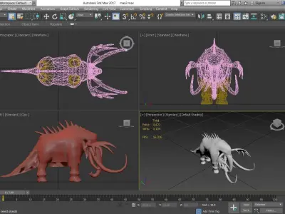 Animal - Fantasy mammoth Low-poly 3D model