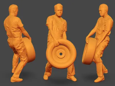 Stylized Car Mechanic Character 3D model