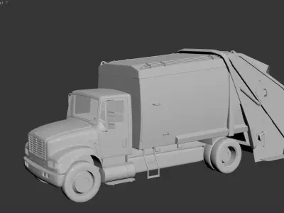 3D model of a garbage truck 3D model