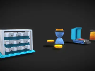 3D Button Collections8 Low-poly 3D model