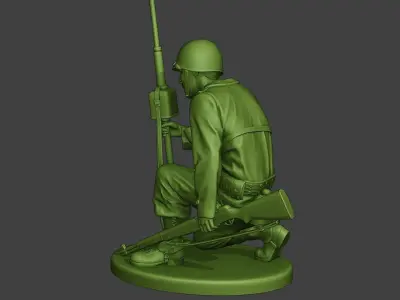 American engineer soldier ww2 Crouch2 A9 3D print model