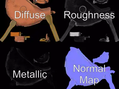 Engraved Copper Kettle model pack Low-poly 3D model