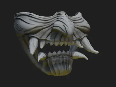 Oni Mask 7 Half Face 2nd 3D print model