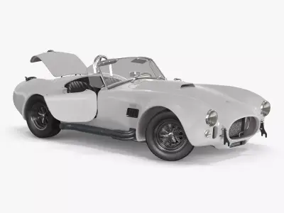 Racing Retro Car White Rigged 3D model