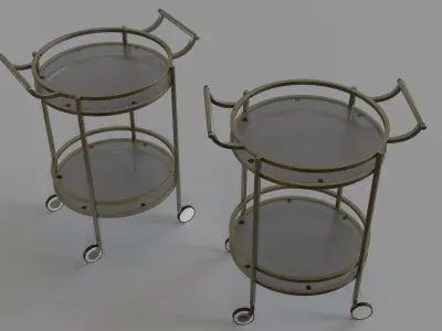 Walferdange Round Bar Cart 3D model