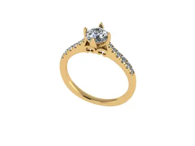 Women diamond engagement ring 3d render 3D print model