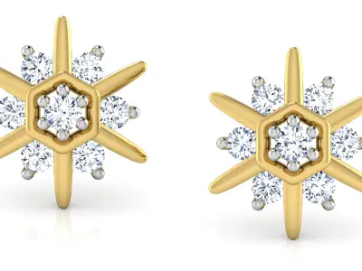 Star Shaped Diamond Earring  3D print model