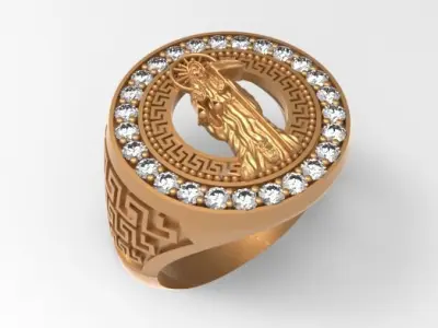 Gents Rings Holy Death Ring 3DM STL Mens Rings Santa Muerte 3D print model