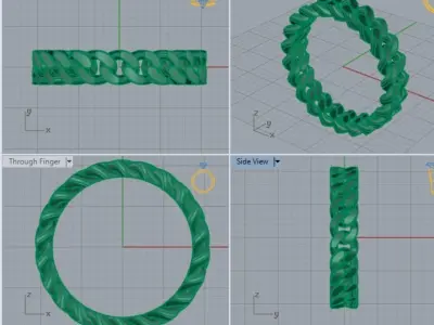 Cuban 4mm ring  3D print model