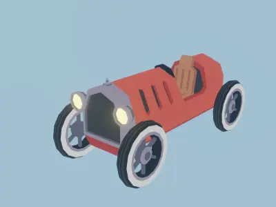 Toony Series - Vintage Car Low-poly 3D model