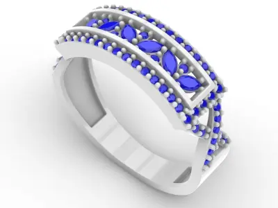 Jewelry Diamond Ring Model RG61 Free 3D print model