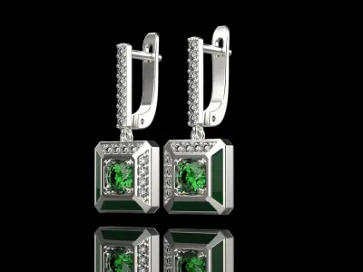 Octagon form earring model 497 3D print model