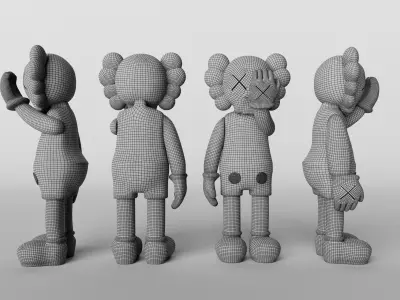 Kaws Figure Low-poly 3D model