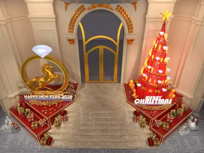 DECOR MARY CHRISTMAS AND NEW YEAR 3D model