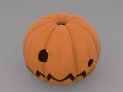 Halloween Pumpkin With Alien Friend Free 3D print model