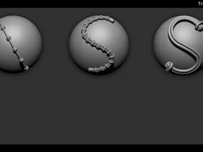Zbrush - Ropes IMM Brush and Meshes 3D model