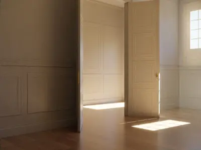 Interior Classic Room - Retro Scene - Vintage Boiserie Low-poly 3D model