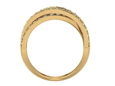 criss cross multiple row ring with pave  3D print model