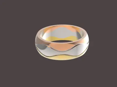 3 waves wedding ring 3D print model