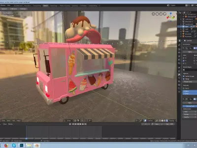 Ice Cream car 3D model