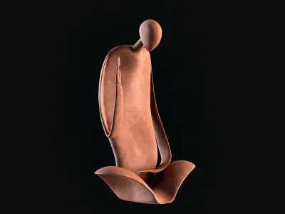 Buddha wooden sculpture 3D print model