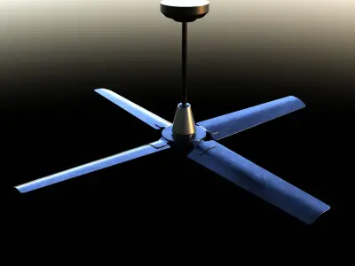 Black Ceiling Fan 3d Model  Free low-poly 3D model