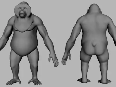 Orangutan BaseMesh Low-poly 3D model