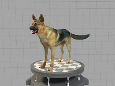 German Shepherd Low-poly 3D model