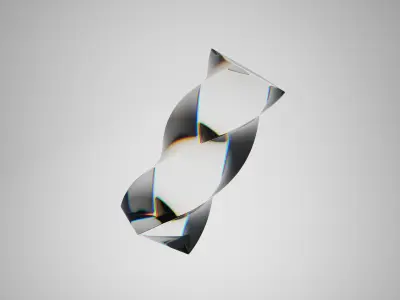 Twisted Glass Cube 3D model