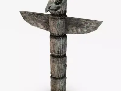 Totem pole Low-poly 3D model