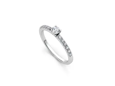 ZDR026 diamond engagement ring gold 3D print model