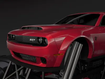 Monster Truck Dodge Challenger Demon 3D model