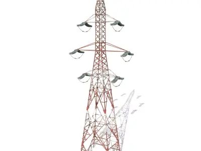 Electricity Pole 8 Weathered Low-poly 3D model