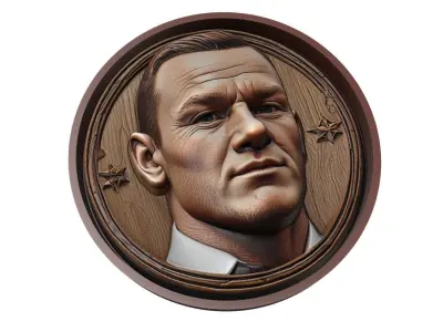 Wayne Rooney Footballer Medallion 3D print model