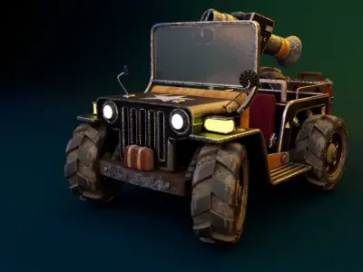 jeep car  Low-poly 3D model
